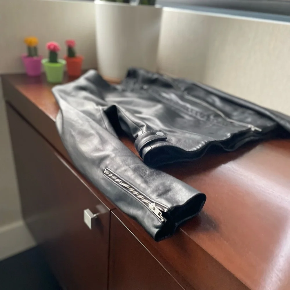 theory leather moto jacket - Picture 14 of 16